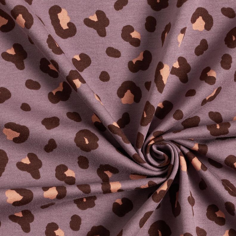 French terry Stampa leopardata – lillà,  image number 3
