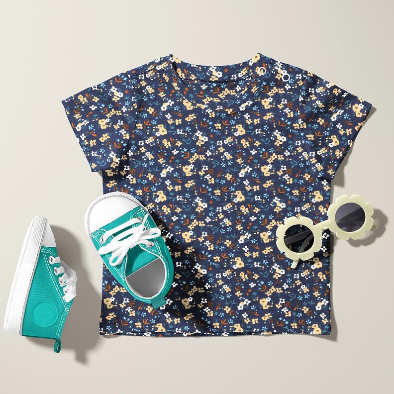 jersey di cotone Millefiori – blu notte,  image number 5