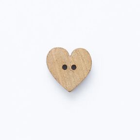 bottone cuore, 2 fori – beige, 