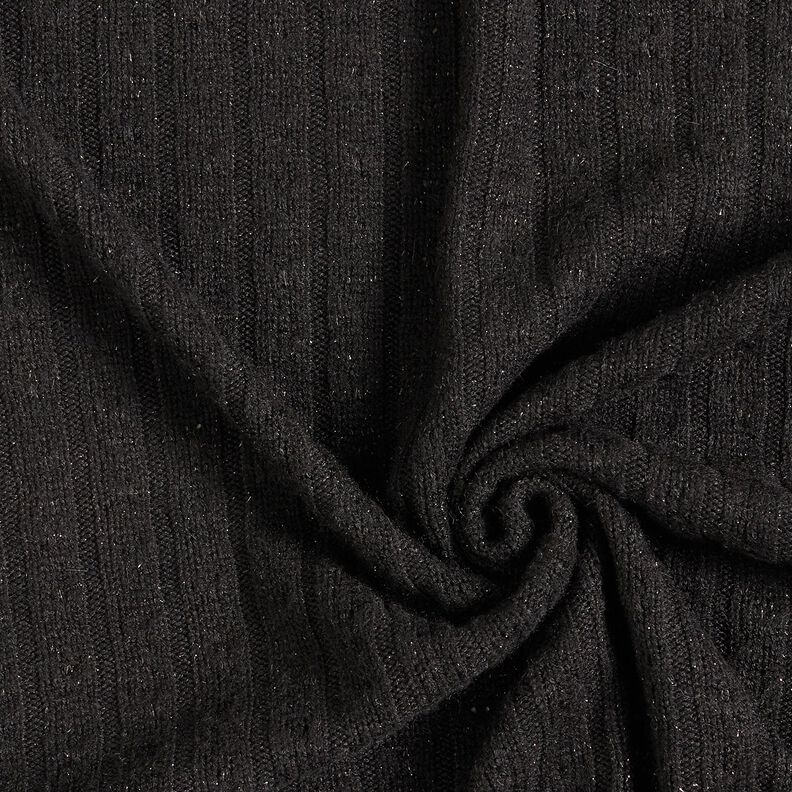 tessuto in maglia Ajour eleganti strisce glitterate – nero,  image number 3