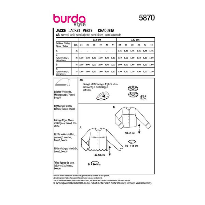 giacca | Burda 5870 | 34-44,  image number 9