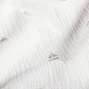 mussolina / tessuto doppio increspato Barche a vela – bianco lana/naturale, 