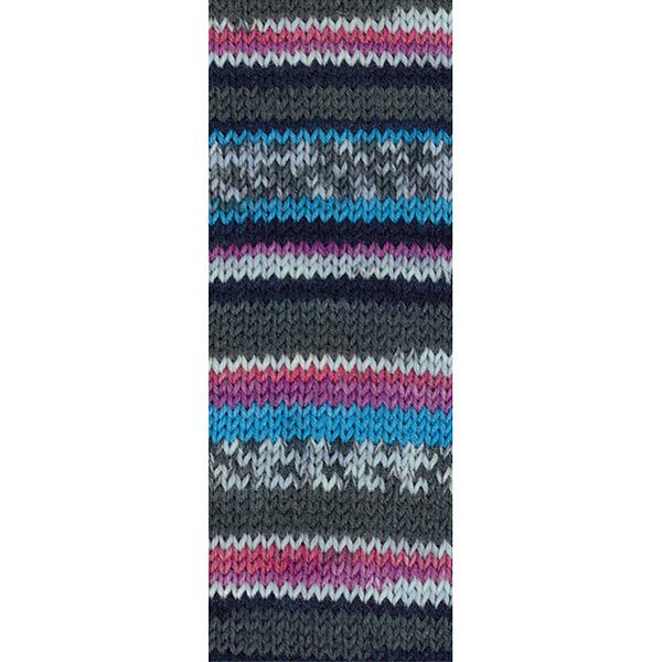 LANDLUST Sockenwolle „Bunte Bänder“, 100g | Lana Grossa – antracite/azzurro, image number 2