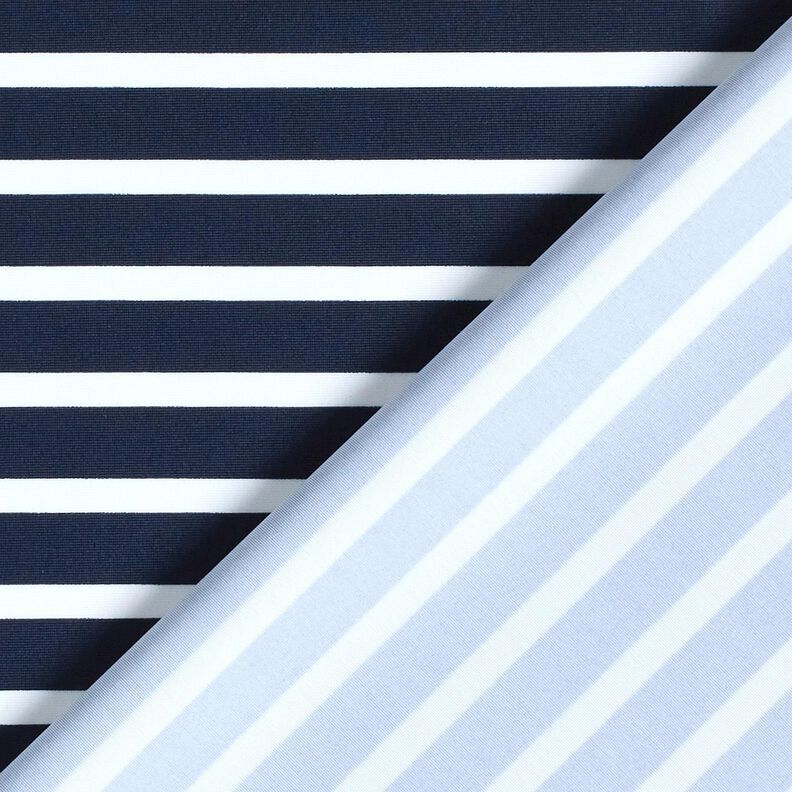 tessuto per costumi da bagno Righe navy – blu notte/bianco,  image number 4