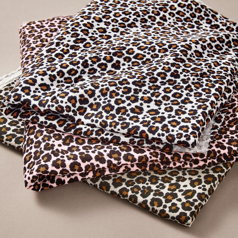 mussolina / tessuto doppio increspato stampa leopardata &ndash; ros&eacute;/nero,  image number 5