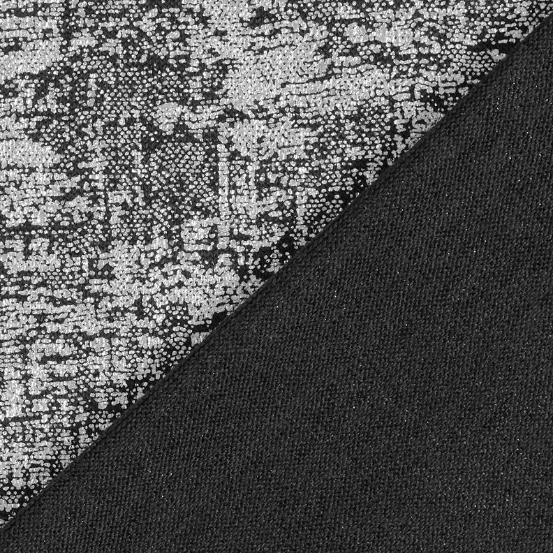 Tessuto in maglia con stampa metallizzata astratta – argento effetto metallizzato/nero, image number 5