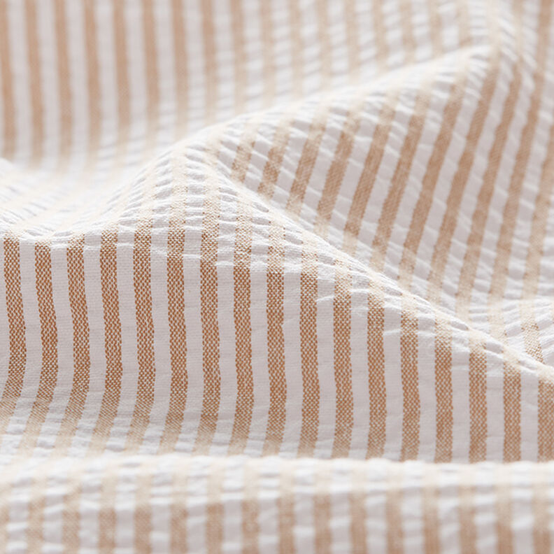 seersucker misto cotone, righe – beige/bianco lana,  image number 2