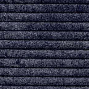 Pelliccia sintetica a righe orizzontali larghe – blu notte, 