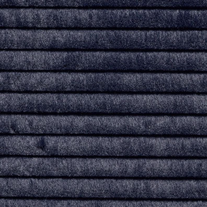 Pelliccia sintetica a righe orizzontali larghe – blu notte, image number 1