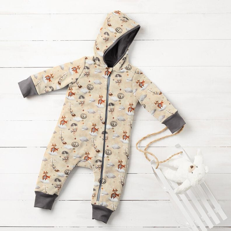 pile da montagna Animali volanti stampa digitale – beige chiaro,  image number 5