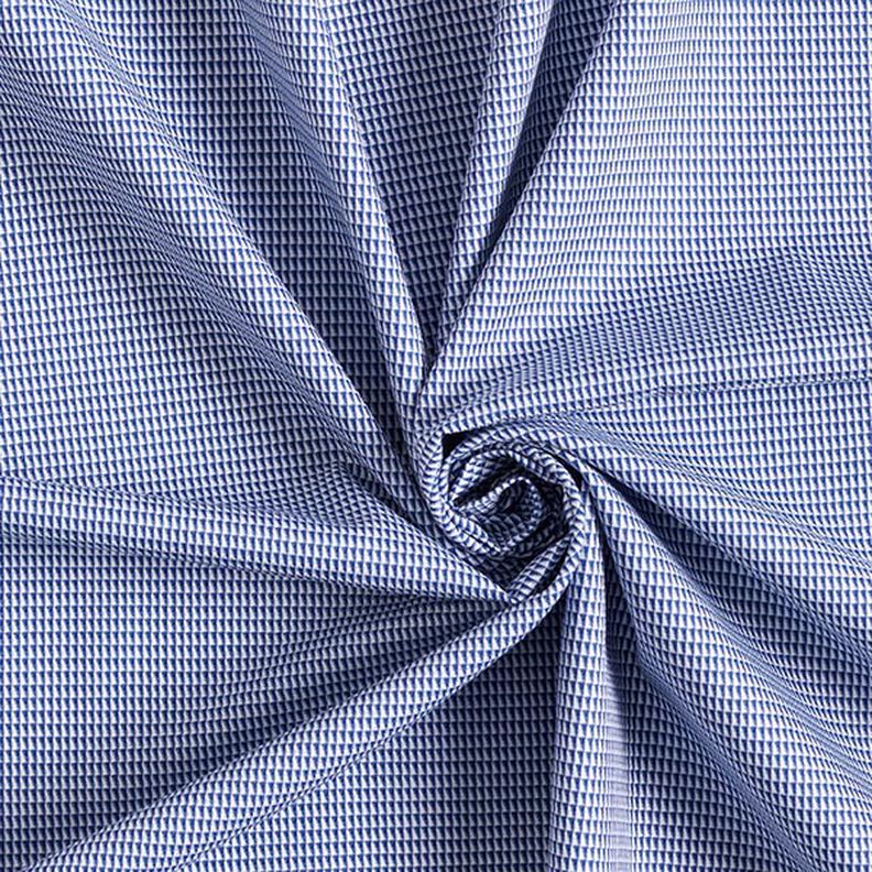 tessuto per camicie, piccoli triangoli – bianco/blu marino,  image number 3
