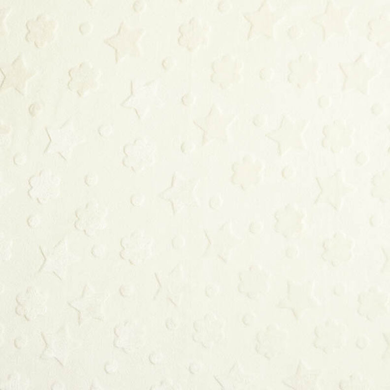 Morbido pile Stelle e fiori – bianco lana,  image number 1