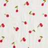 mussolina / tessuto doppio increspato Ciliegie ricamate | Poppy Fabrics – bianco/rosso fuoco,  thumbnail number 1
