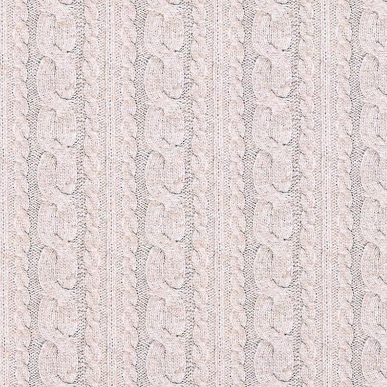 French terry, felpa estiva Stampa a trecce – beige chiaro,  image number 1