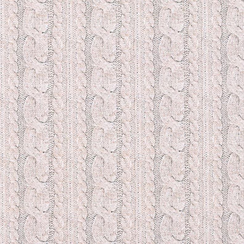 French terry, felpa estiva Stampa a trecce – beige chiaro, image number 1