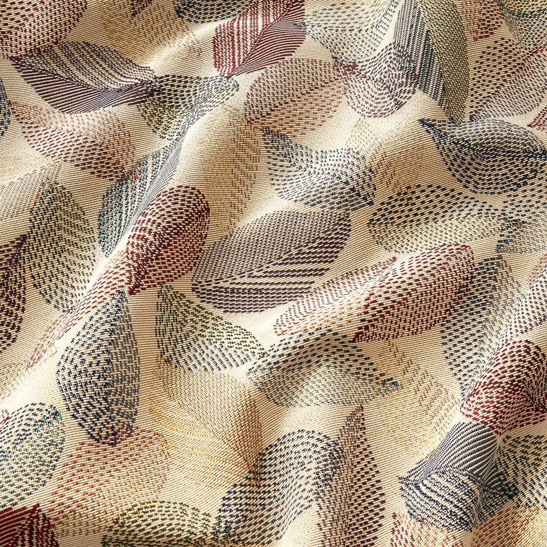 tessuto arredo gobelin Schizzi di foglie – beige chiaro/verde,  image number 2