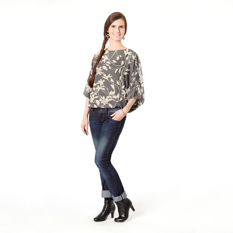 chiffon Fiori riciclati – nero/beige chiaro,  image number 5