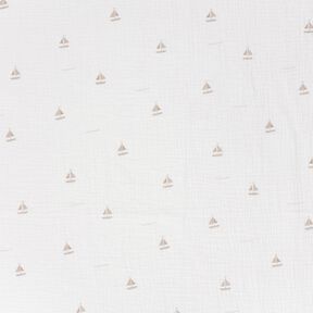 mussolina / tessuto doppio increspato Barche a vela – bianco lana/naturale, 