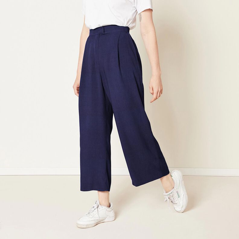 viscosa stretch tinta unita – blu marino,  image number 9