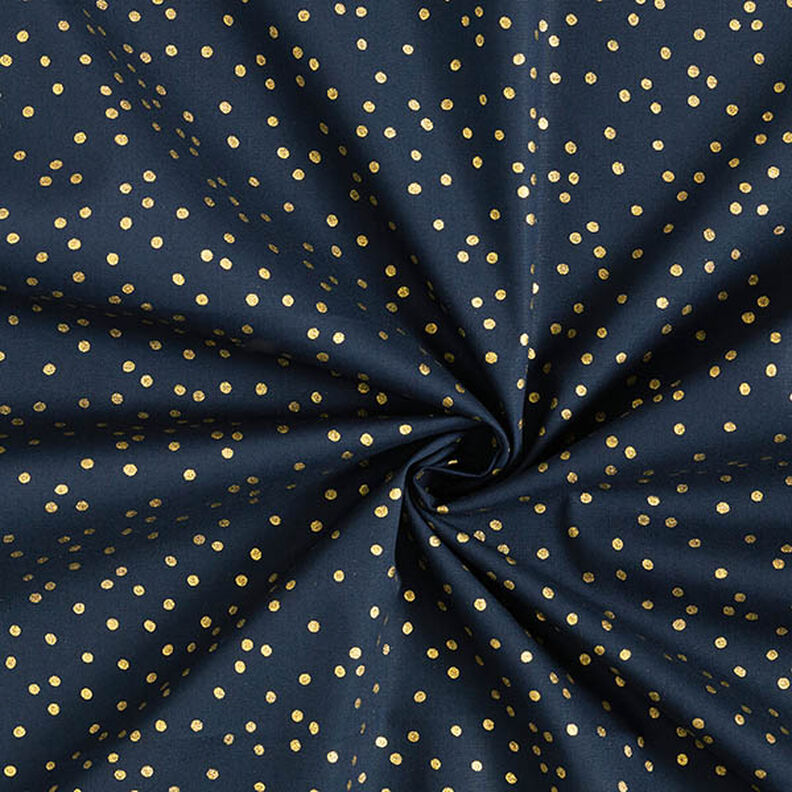 tessuto in cotone popeline Punti fini – blu notte/oro, image number 3