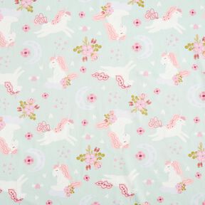 Unicorno di popeline – azzurro baby/rosa chiaro, 