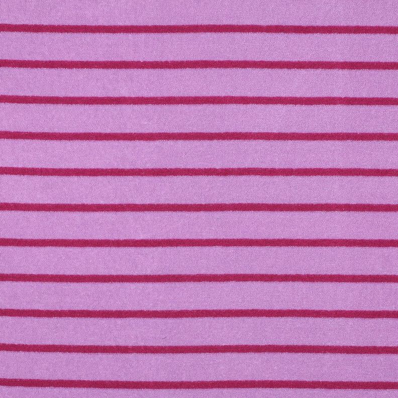 Maglia in spugna righe | Poppy Fabrics – violetto pastello/porpora,  image number 1