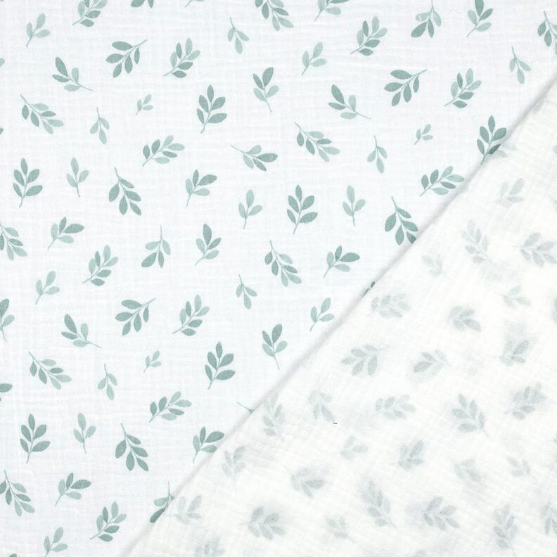 mussolina / tessuto doppio increspato Rami | Poppy Fabrics – bianco/canna palustre, image number 4