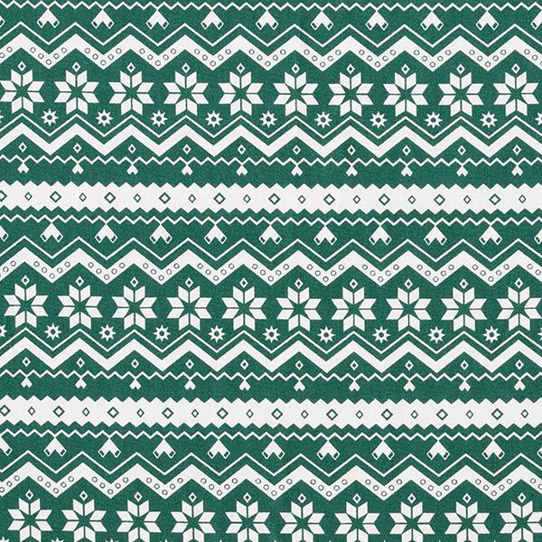 tessuto in cotone popeline Motivo norvegese – verde abete,  image number 1