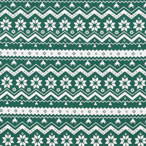 tessuto in cotone popeline Motivo norvegese – verde abete, image number 1