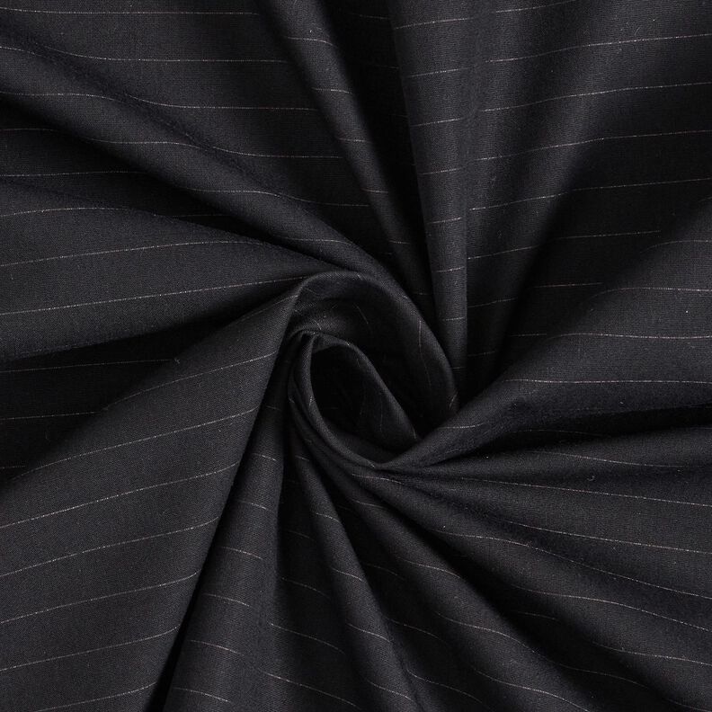 Tessuto in cotone gessato trasversale – nero,  image number 3