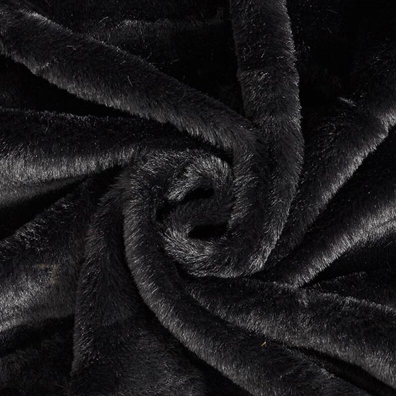 pelliccia sintetica tinta unita – nero,  image number 1