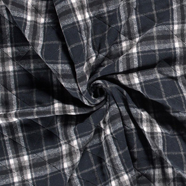 tessuto trapuntato A quadretti – blu notte/grigio pietra, image number 3