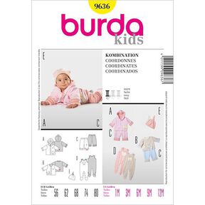 Completino baby: giacca /pantalone / tutina, Burda 9636, 