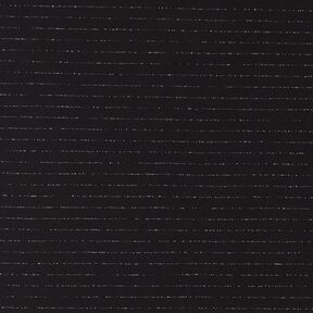 Tessuto elasticizzato per pantaloni, glitterato, gessato – nero/argento effetto metallizzato, 