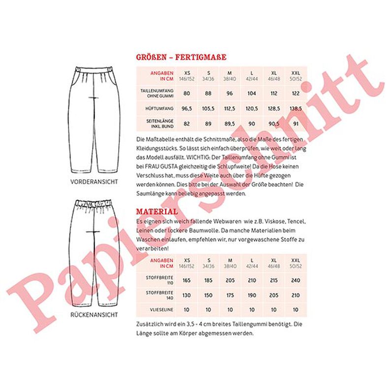 FRAU GUSTA Pantalone a forma di uovo con pinces sull'elastico in vita | Studio Schnittreif | XS-XXL,  image number 11