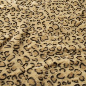 Pelliccia sintetica super morbida con stampa leopardata – oro anticato/nero, 