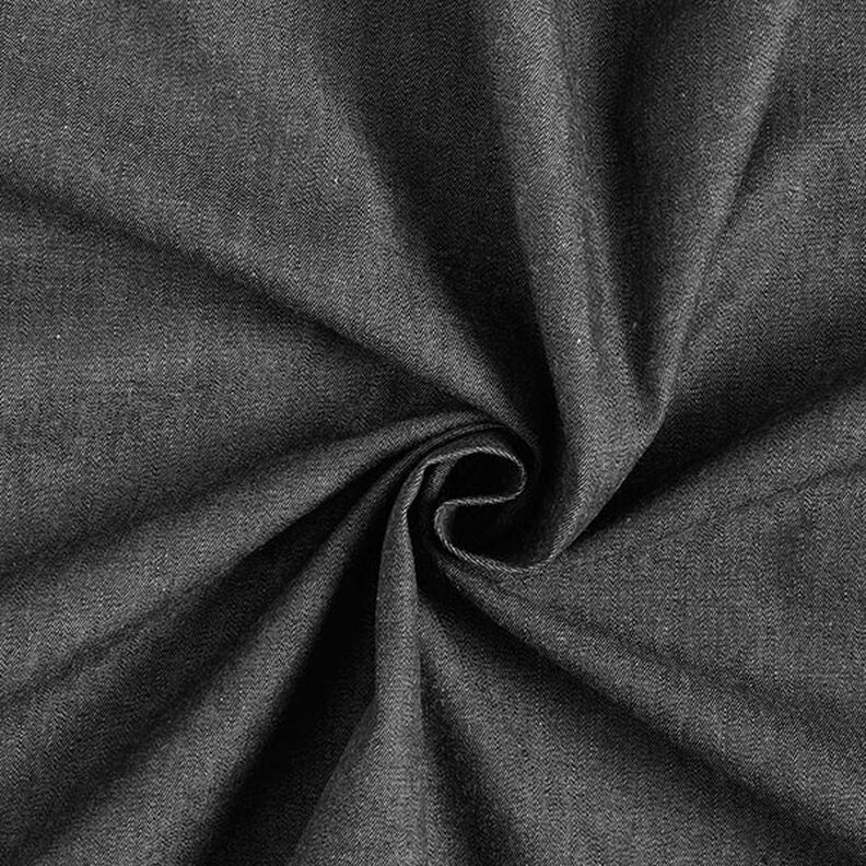 chambray di cotone, effetto jeans – nero,  image number 1