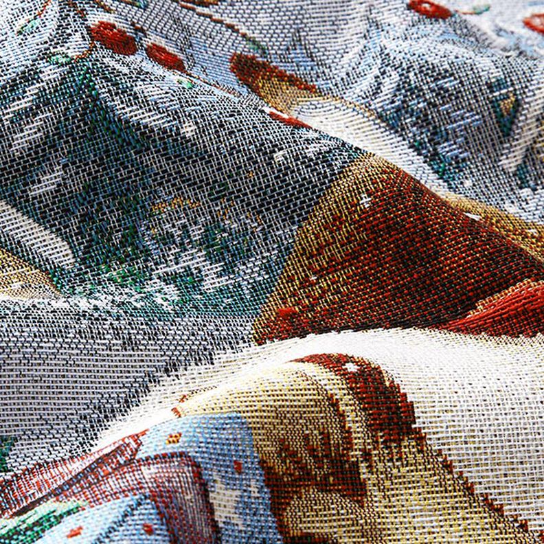 taglio di tessuto arredo gobelin Gatto con regali – azzurro/rosso carminio, image number 2