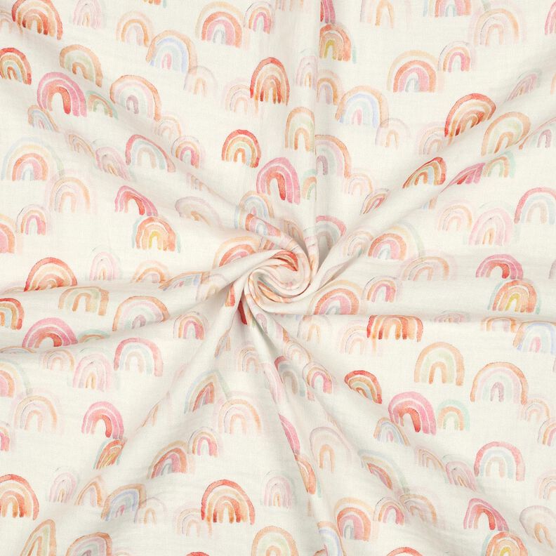 mussolina / tessuto doppio increspato Arcobaleni variopinti stampa digitale | Poppy Fabrics –, image number 3
