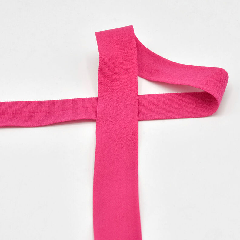 Fettuccia elastica (piega in gomma) opaca [20 mm] – rosa fucsia acceso,  image number 1