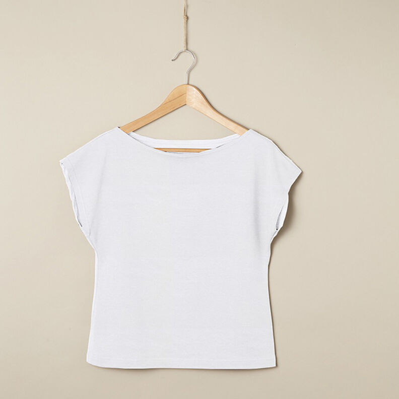 PUL jersey di cotone tinta unita – bianco,  image number 5