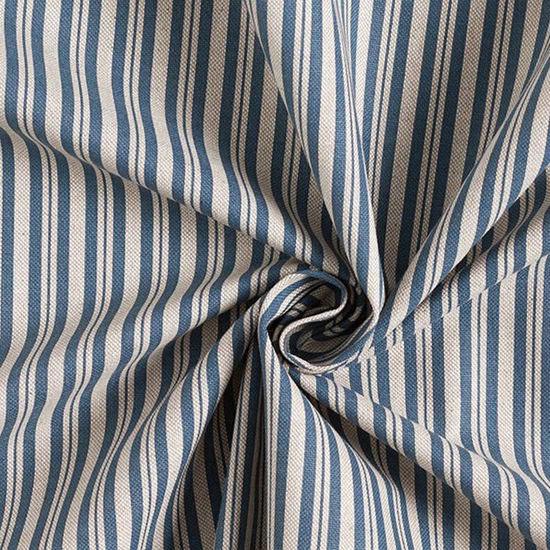 tessuto arredo mezzo panama Righe sottili – colore blu jeans/naturale,  image number 3