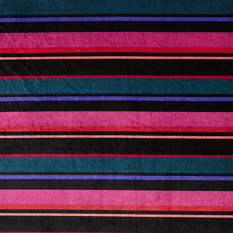 Velluto elasticizzato con righe a blocchi – nero,  image number 1