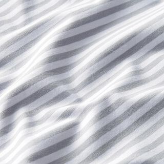 Jersey di cotone righe sottili – grigio chiaro/bianco, 