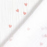 mussolina / tessuto doppio increspato Cuori sparsi – bianco/oro rosa,  thumbnail number 4