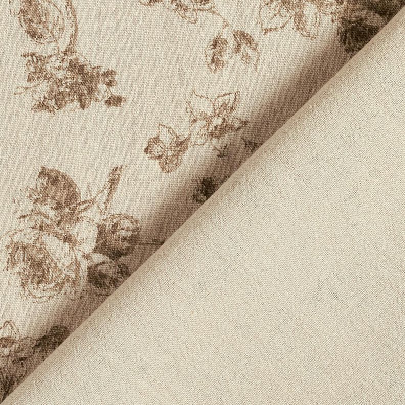 tessuto in cotone Rose antiche – tortora chiaro/duna, image number 4