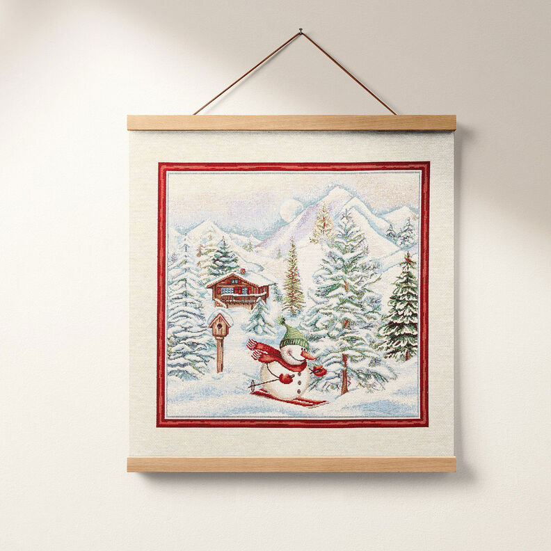 taglio di tessuto arredo gobelin Pupazzo di neve – rosso carminio/beige chiaro, image number 7