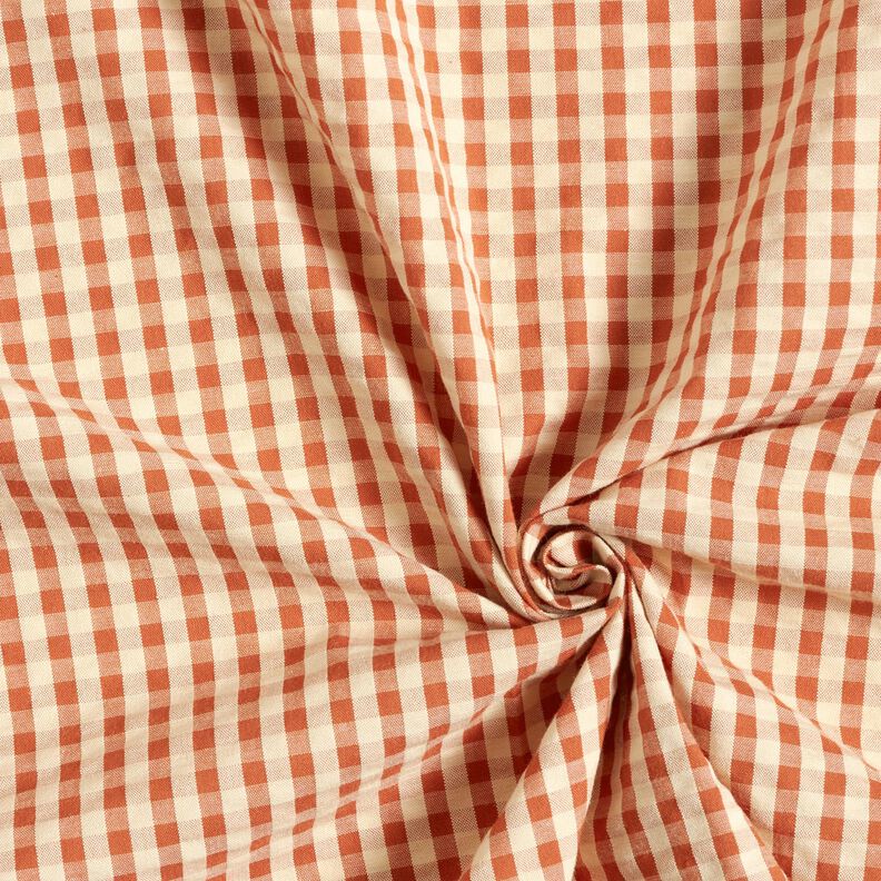 seersucker cotone A quadri intrecciati – terracotta/beige chiaro,  image number 3