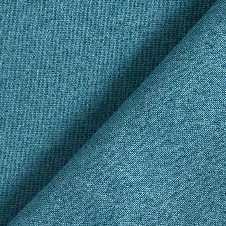 Tessuto in puro lino pesante tinta unita – blu oceano,  image number 3