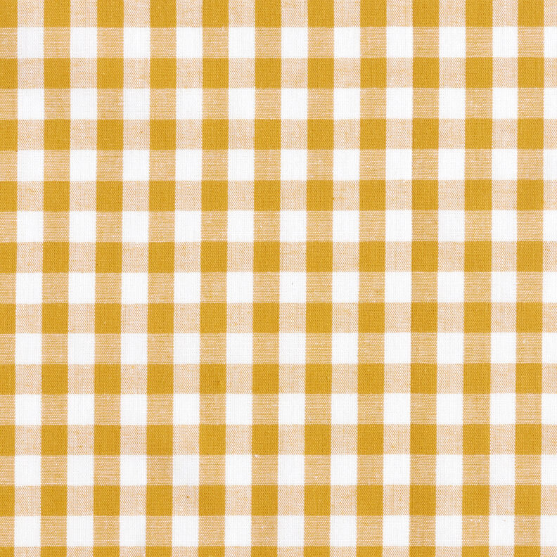 tessuto in cotone Quadro vichy 1 cm – senape/bianco,  image number 1
